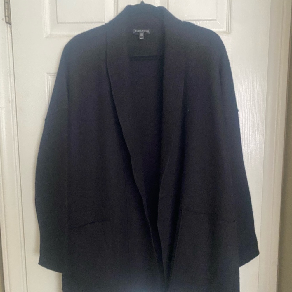 Eileen Fisher Open Front Cardigan Wool